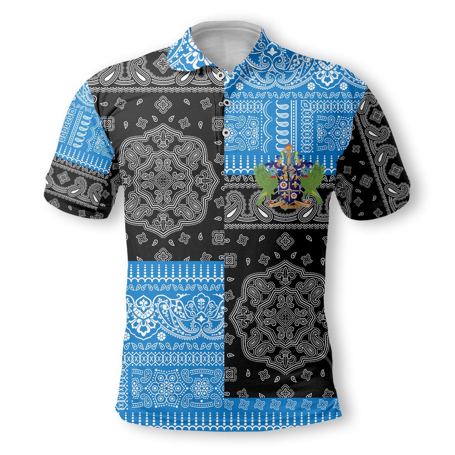 Saint Lucia Polo Shirt Flag And Paisley Basic Style 2