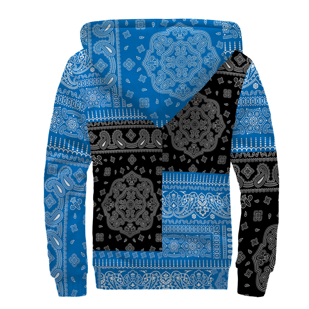 Saint Lucia Sherpa Hoodie Flag And Paisley Basic Style 2