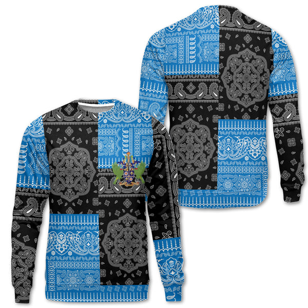 Saint Lucia Sweatshirt Flag And Paisley Basic Style 1