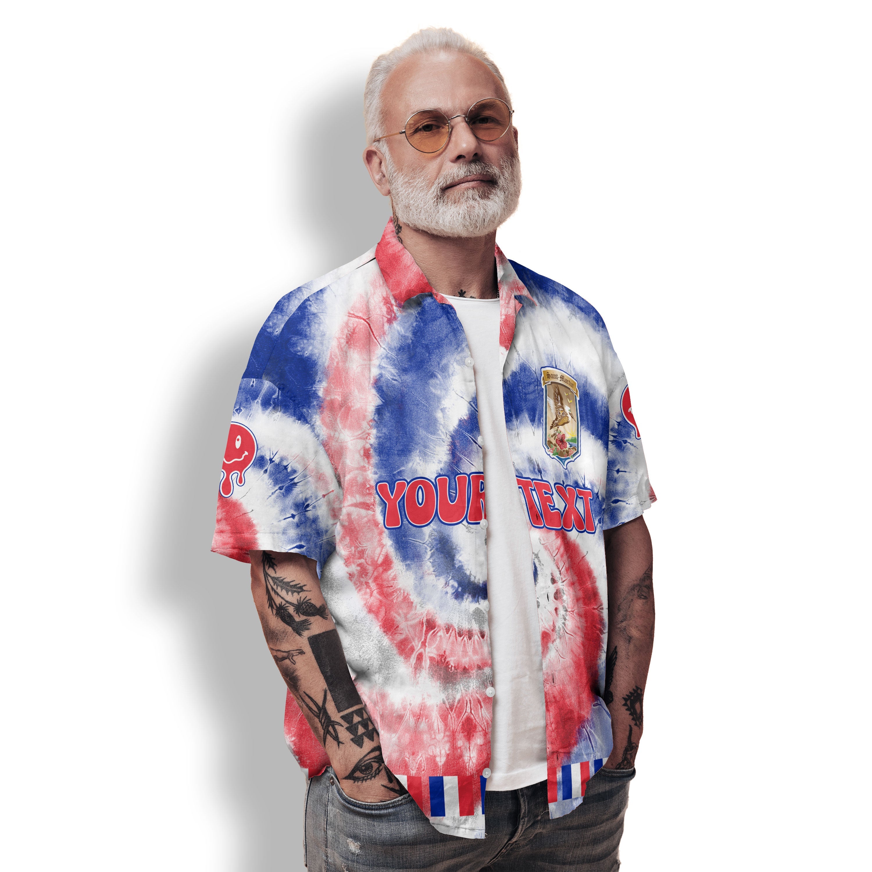 Saint Martin Hawaiian Shirt Custom Tie Dye Style 2