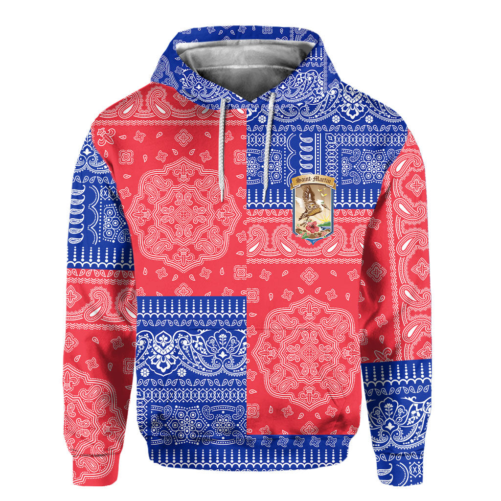 Saint Martin Hoodie Flag And Paisley Basic Style 2