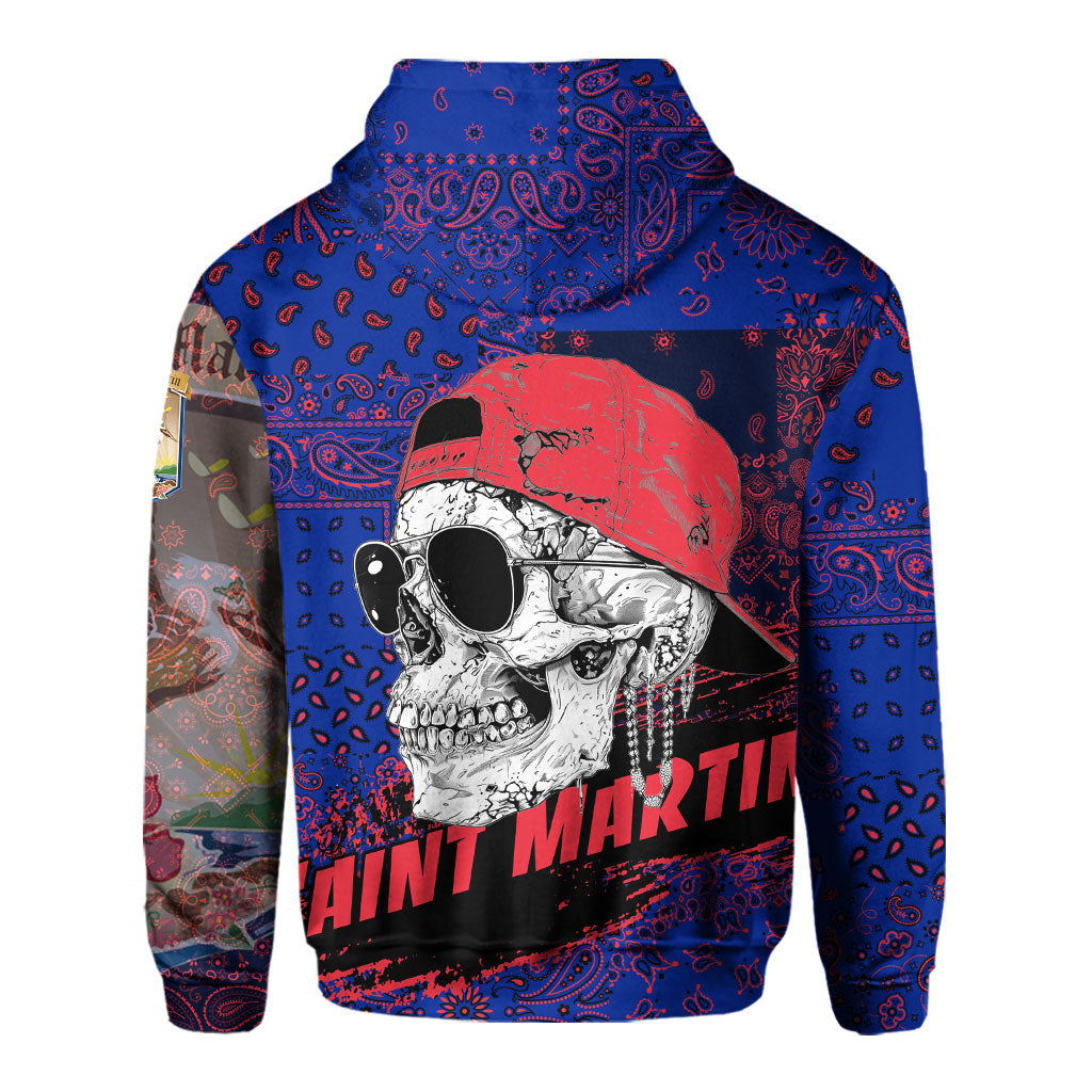 Saint Martin Hoodie Paisley Flag And Skull Style 3