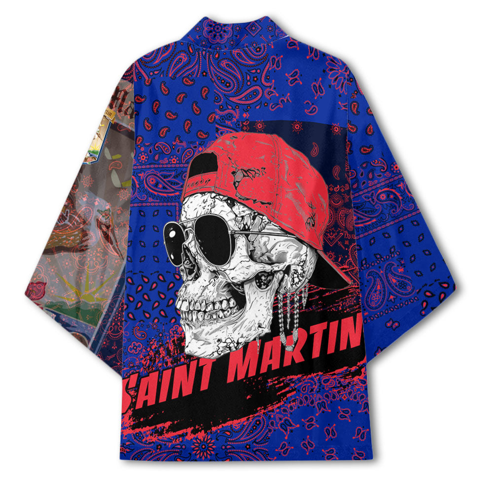 Saint Martin Kimono Paisley Flag And Skull Style 3