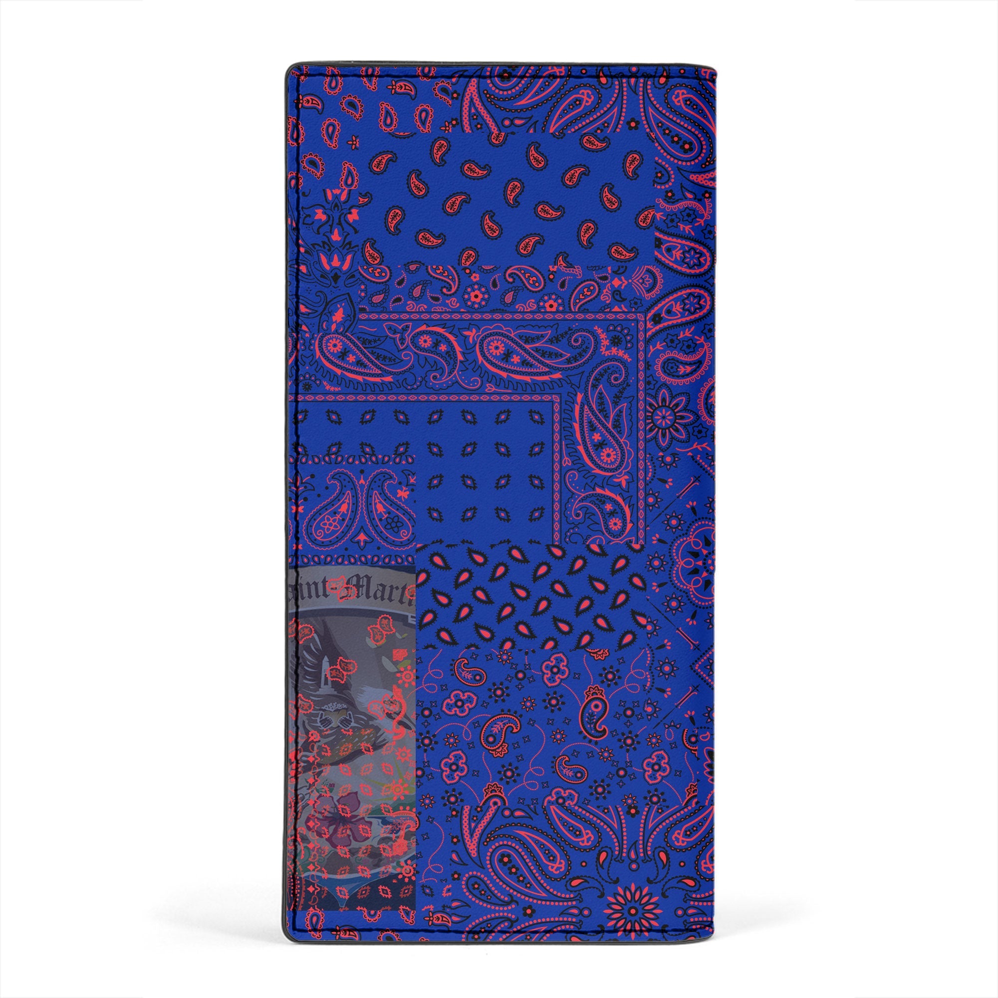 Saint Martin Leather Wallet Paisley Flag And Skull Style 2