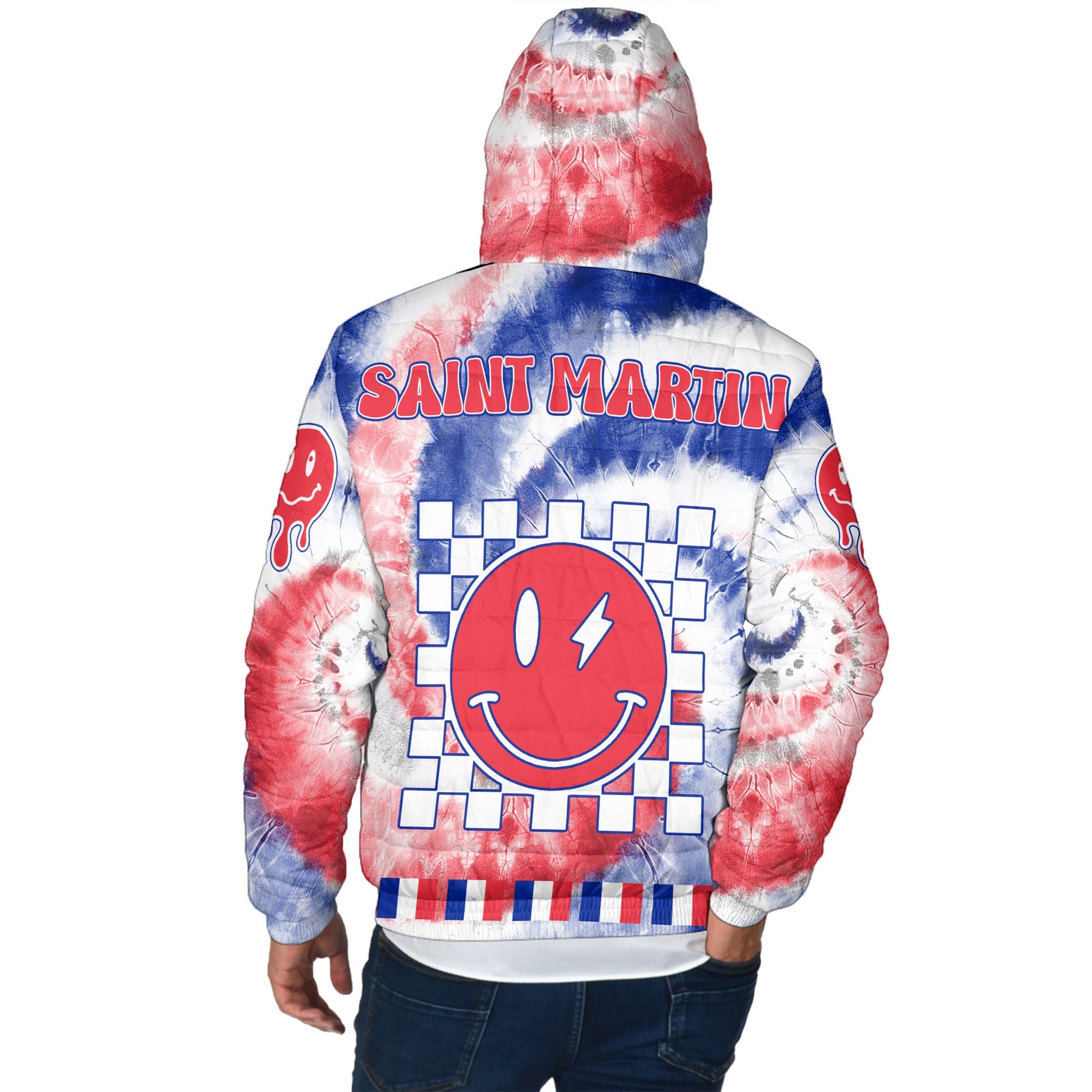 Saint Martin Men Hooded Padded Jacket Custom Tie Dye Style 3