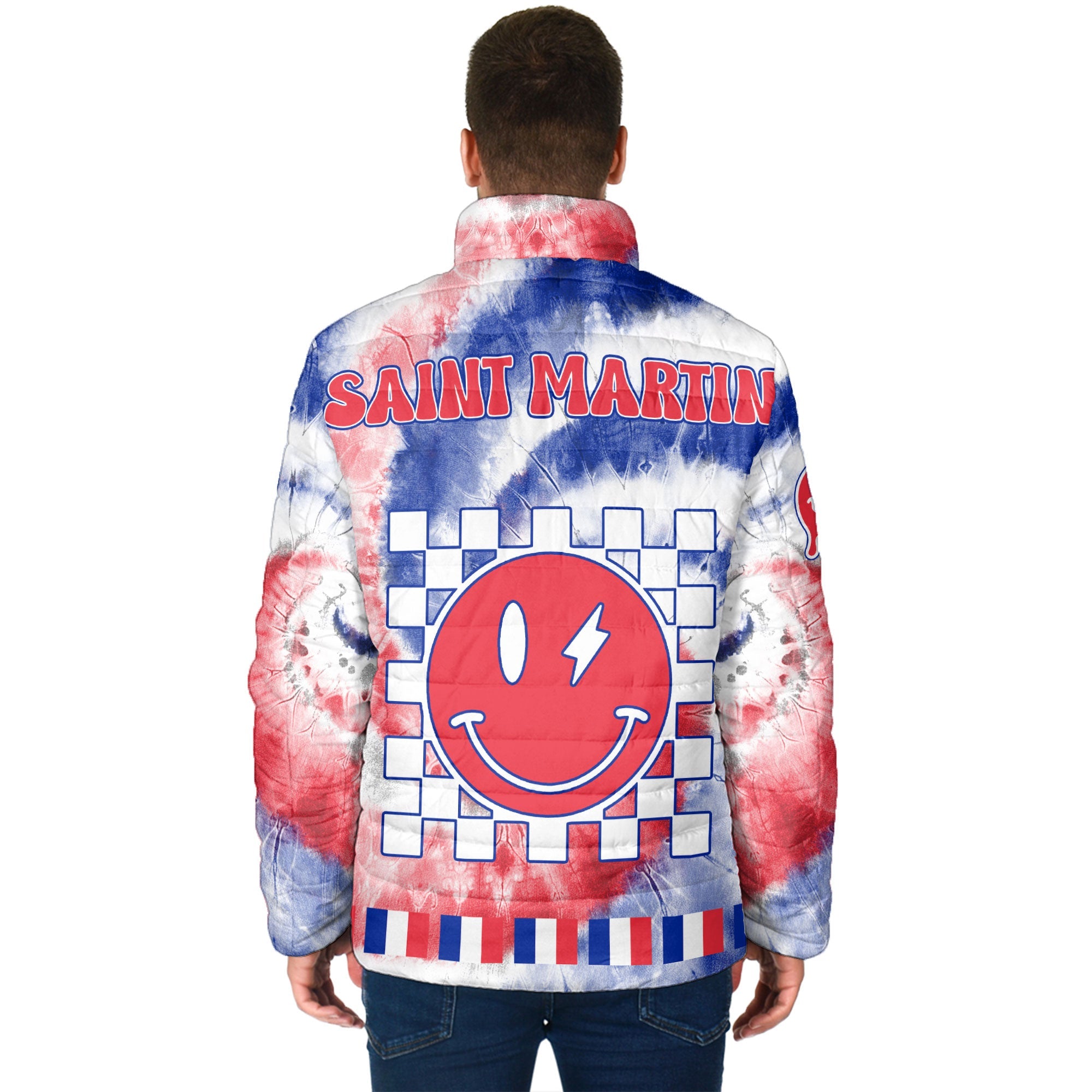 Saint Martin Men Padded Jacket Custom Tie Dye Style 2