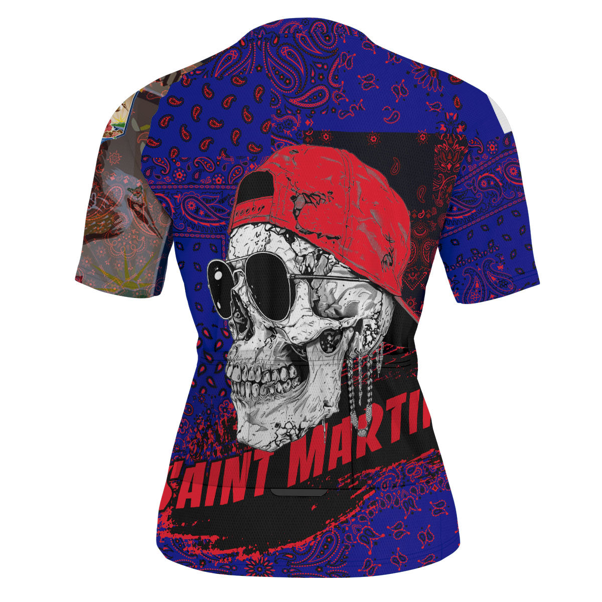 Saint Martin Men Cycling Jersey Paisley Flag And Skull Style 3