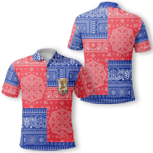 Saint Martin Polo Shirt Flag And Paisley Basic Style 1