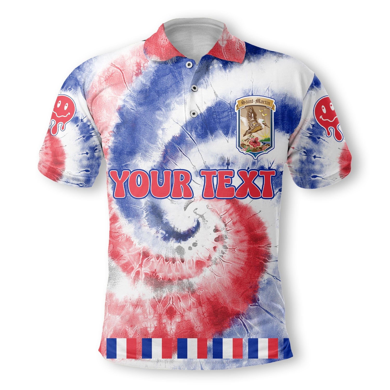 Saint Martin Polo Shirt Custom Tie Dye Style 2