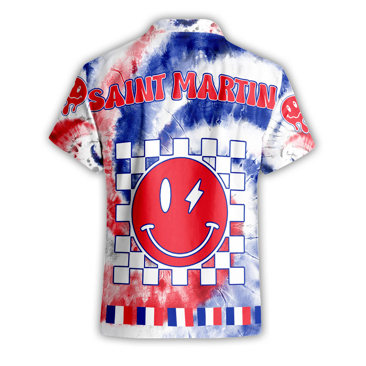 Saint Martin Short Sleeve Shirt Custom Tie Dye Style 2