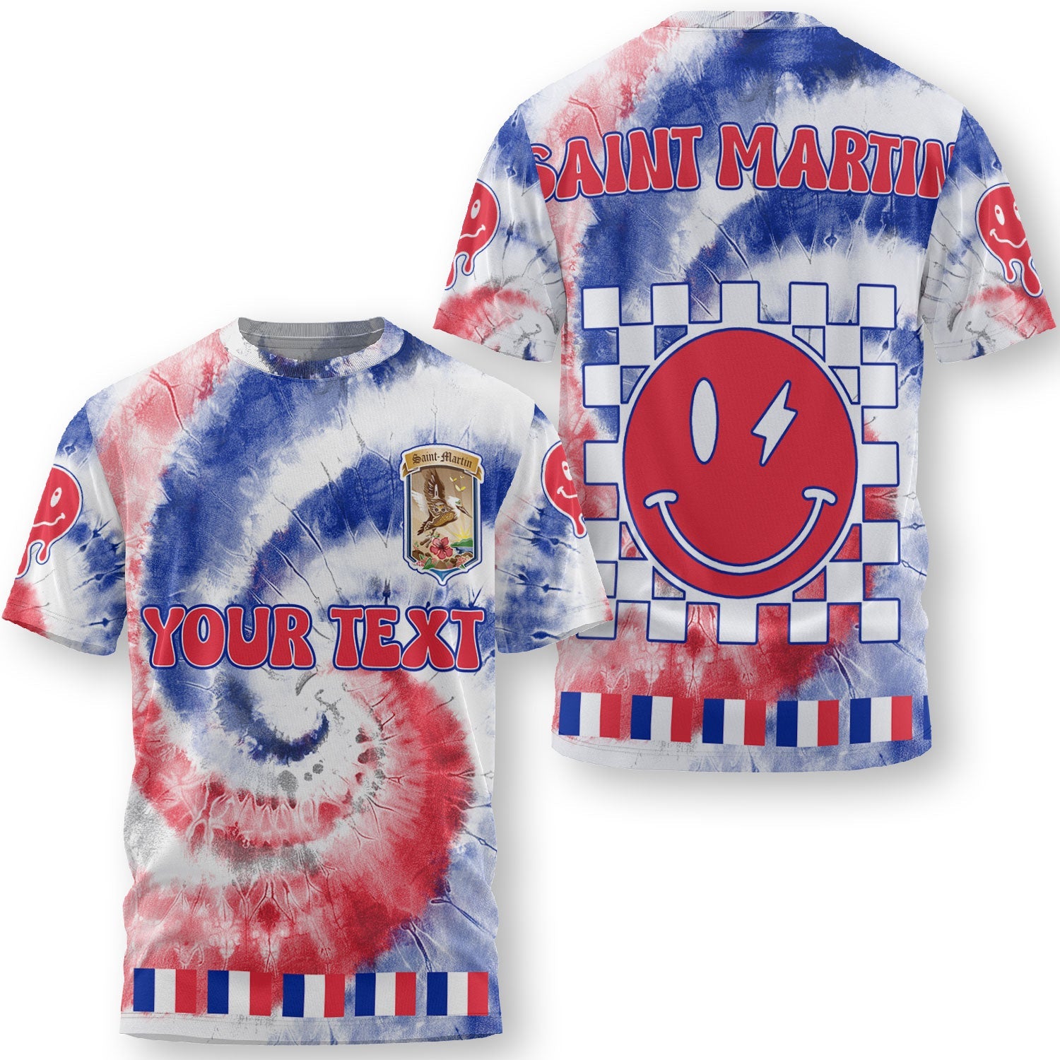 Saint Martin T Shirt Custom Tie Dye Style 3