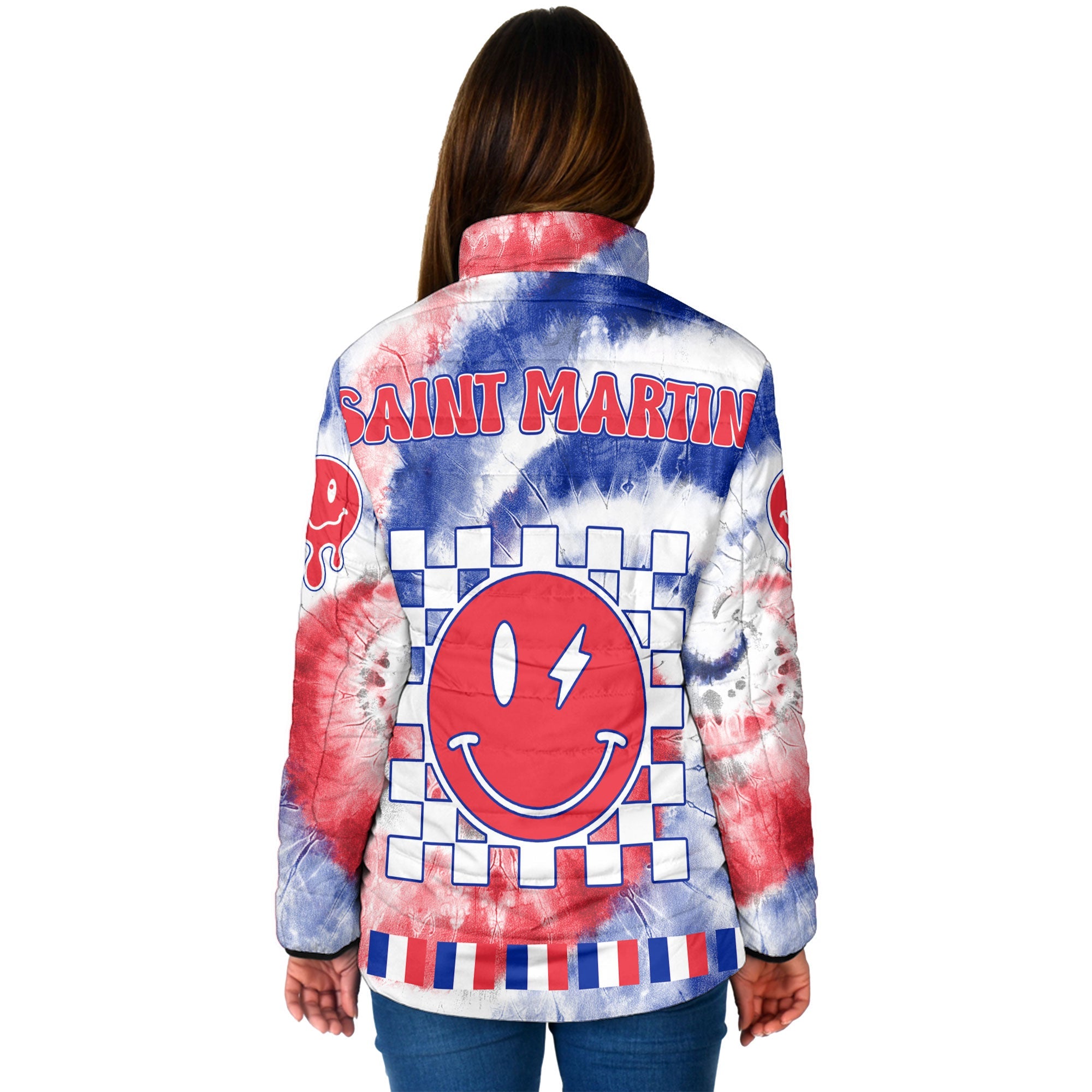 Saint Martin Women Padded Jacket Custom Tie Dye Style 2