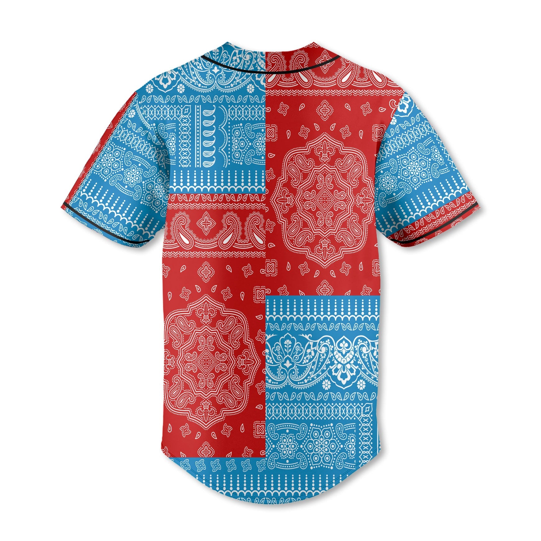 Saint Pierre And Miquelon Baseball Jersey Flag And Paisley Basic Style 3