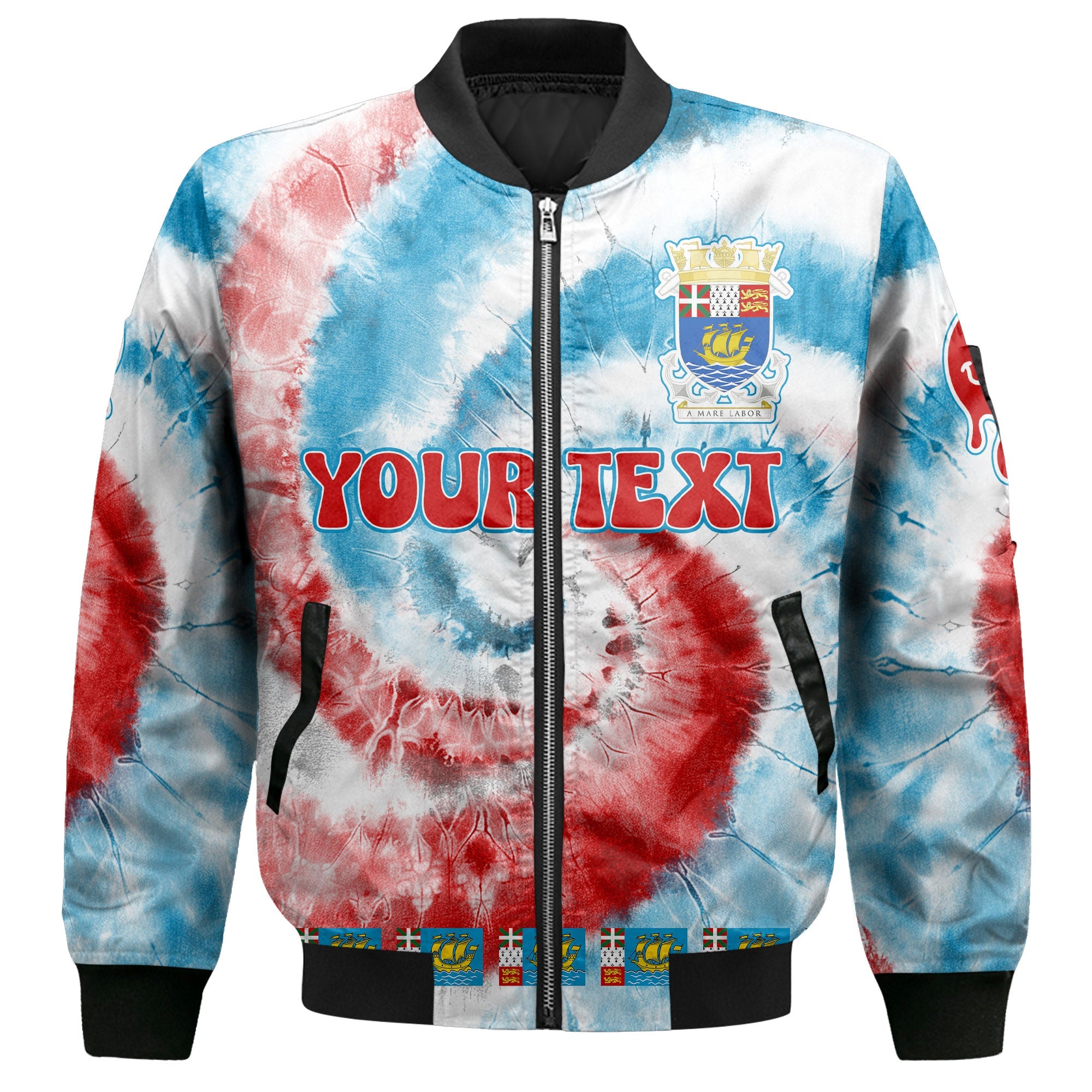 Saint Pierre And Miquelon Bomber Jacket Custom Tie Dye Style 2