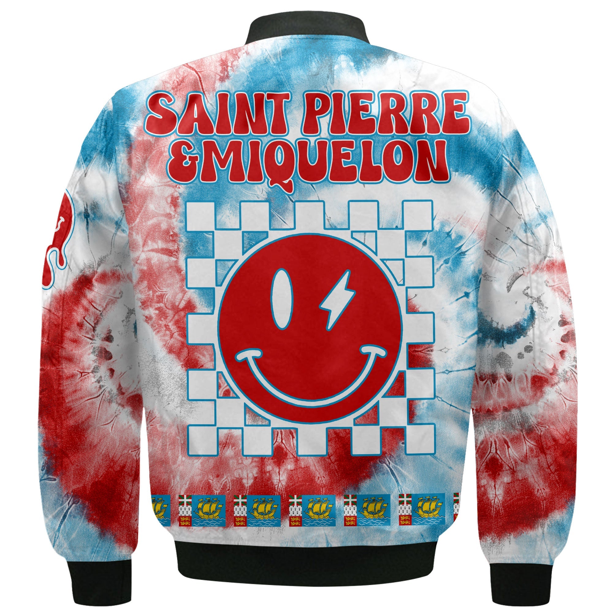 Saint Pierre And Miquelon Bomber Jacket Custom Tie Dye Style 3