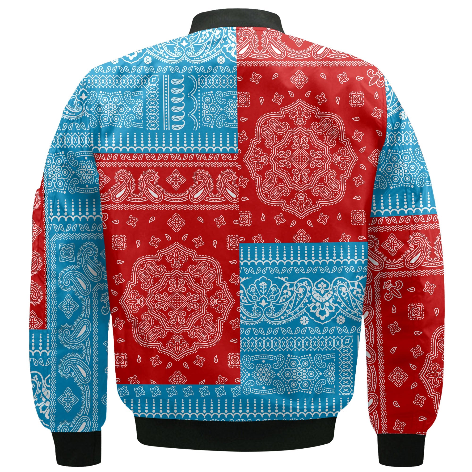 Saint Pierre And Miquelon Bomber Jacket Flag And Paisley Basic Style 3