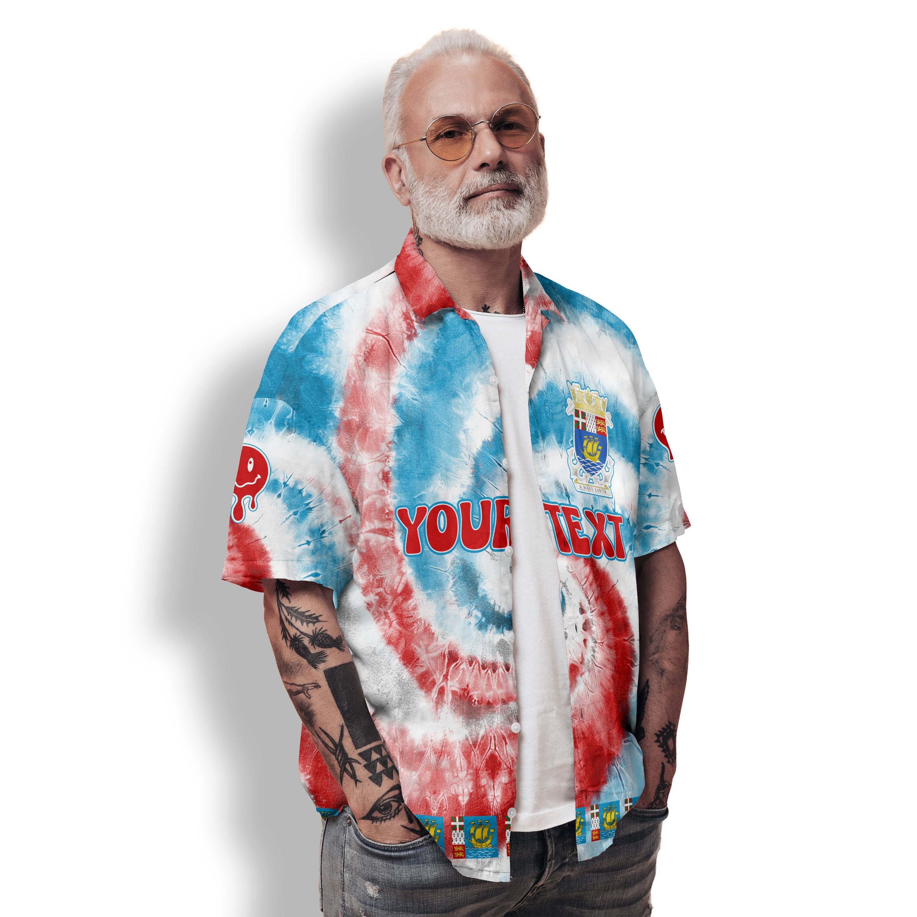 Saint Pierre And Miquelon Hawaiian Shirt Custom Tie Dye Style 2