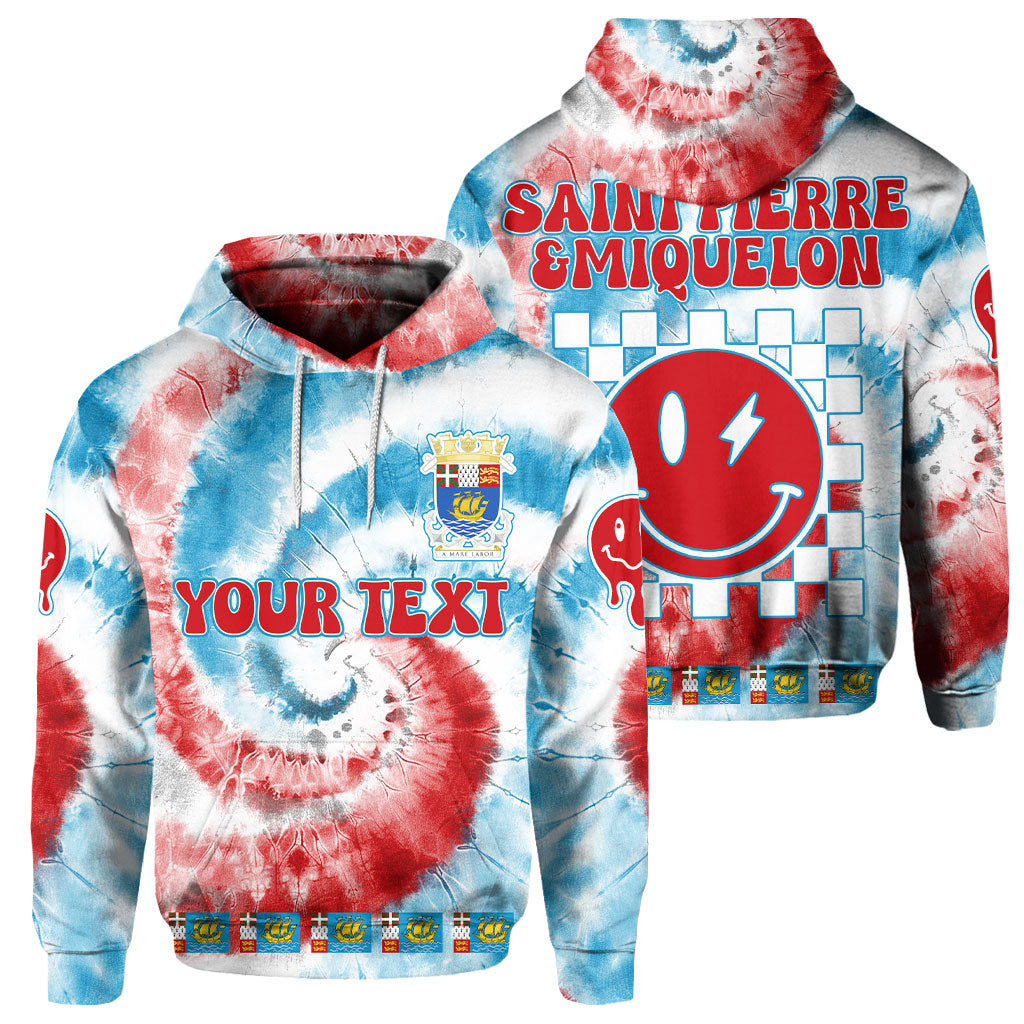 Saint Pierre And Miquelon Hoodie Custom Tie Dye Style 1