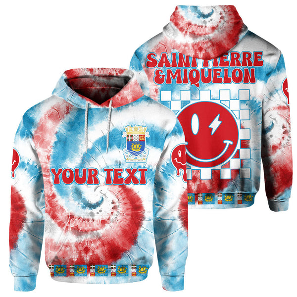 Saint Pierre And Miquelon Hoodie Custom Tie Dye Style 1