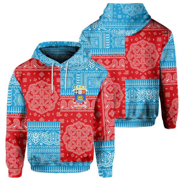 Saint Pierre And Miquelon Hoodie Flag And Paisley Basic Style 1