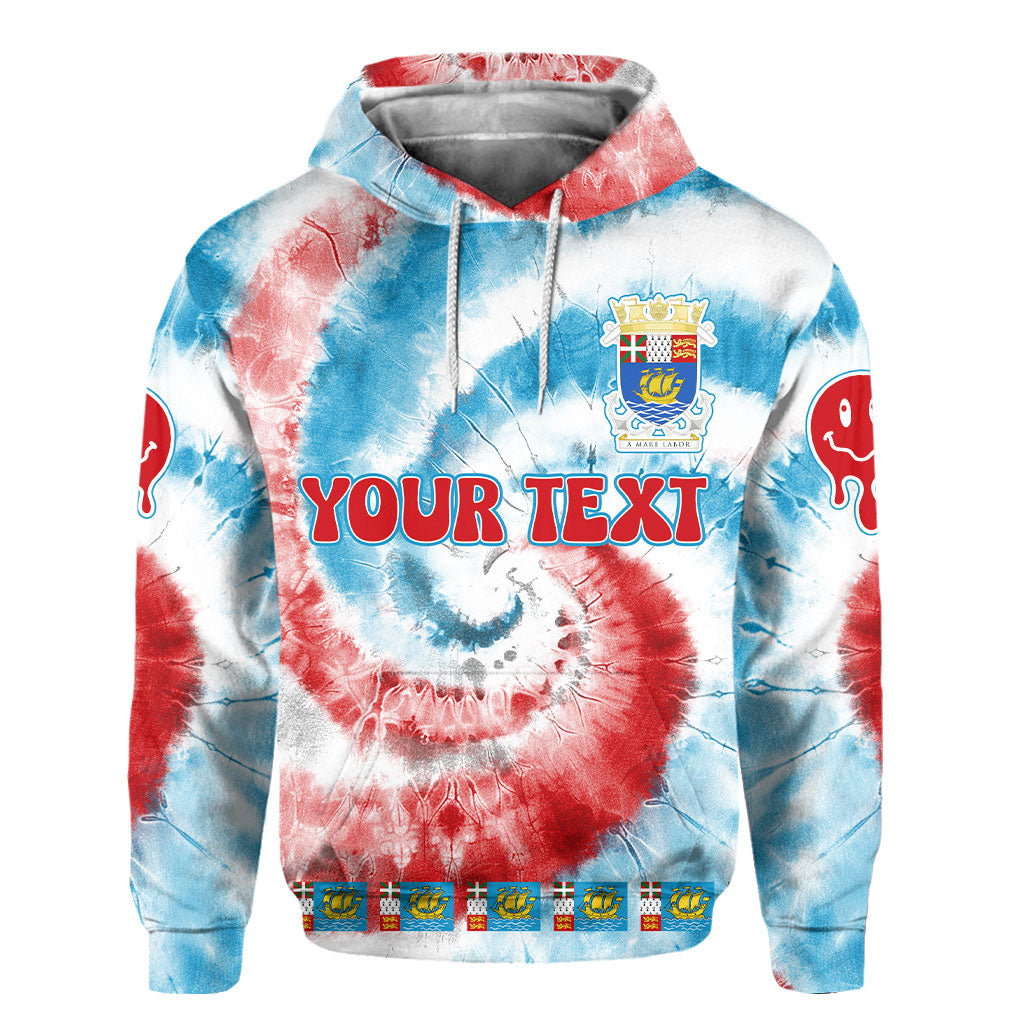 Saint Pierre And Miquelon Hoodie Custom Tie Dye Style 2