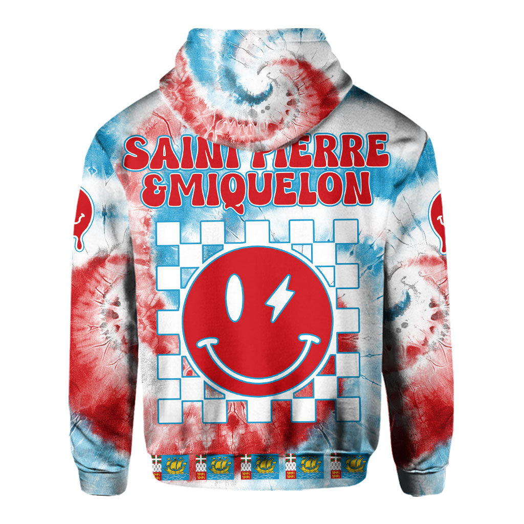 Saint Pierre And Miquelon Hoodie Custom Tie Dye Style 3