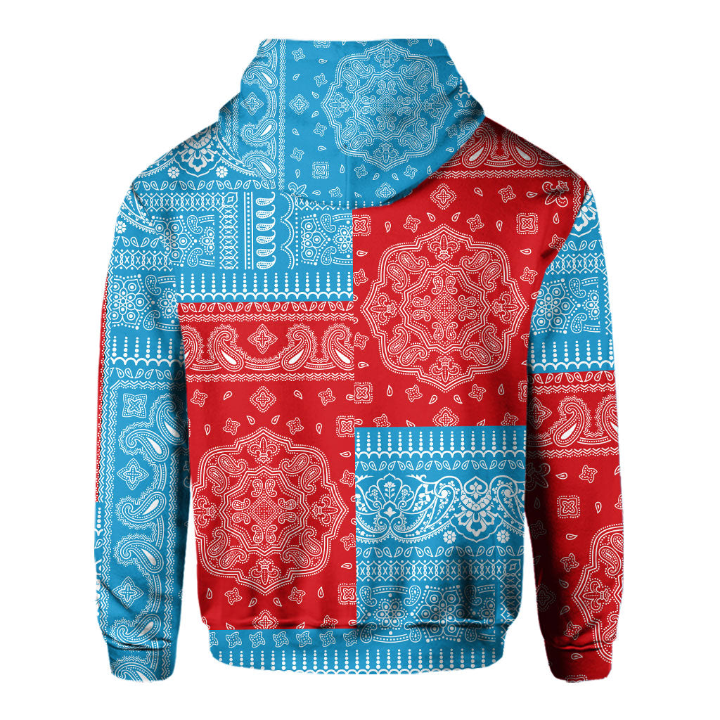 Saint Pierre And Miquelon Hoodie Flag And Paisley Basic Style 3