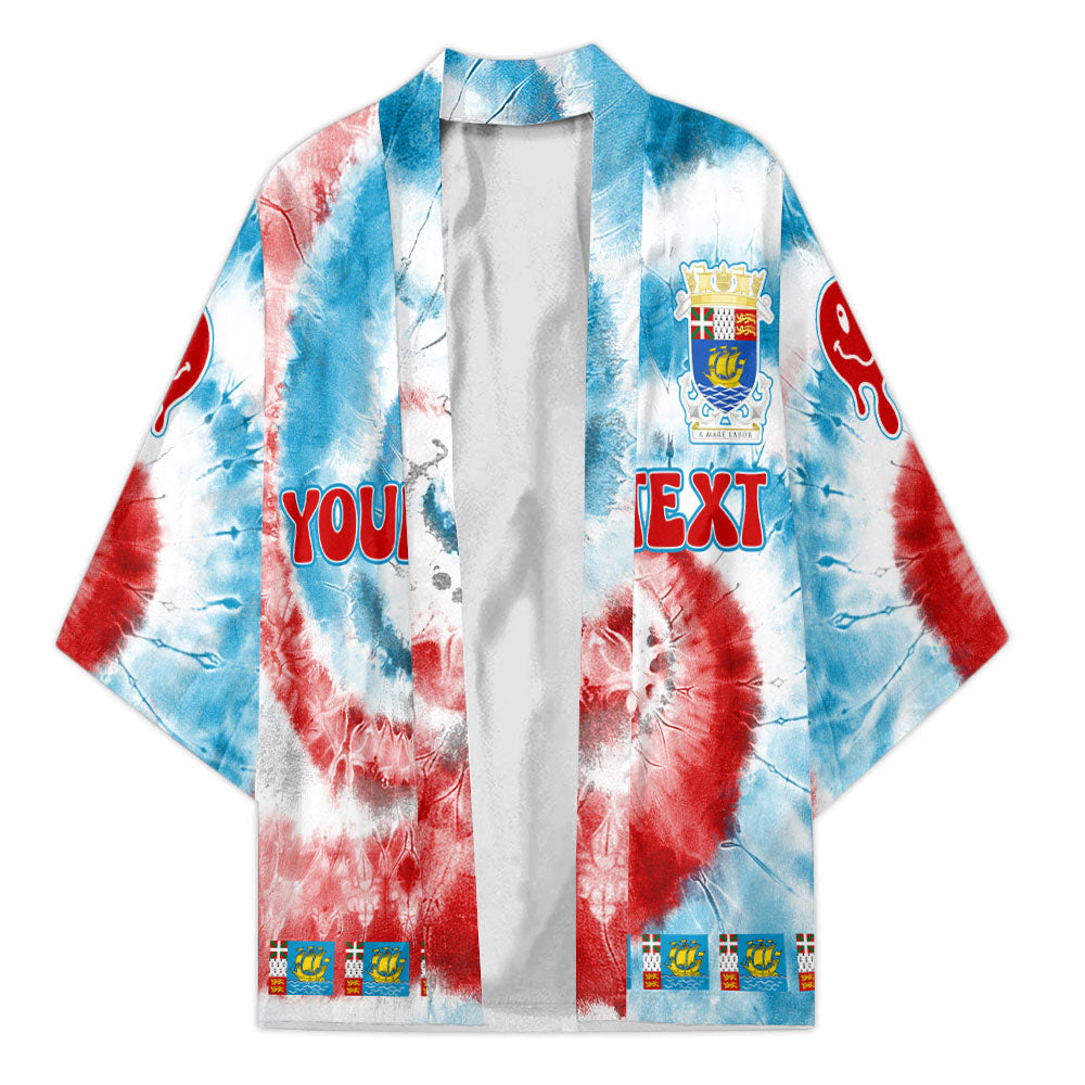 Saint Pierre And Miquelon Kimono Custom Tie Dye Style 1