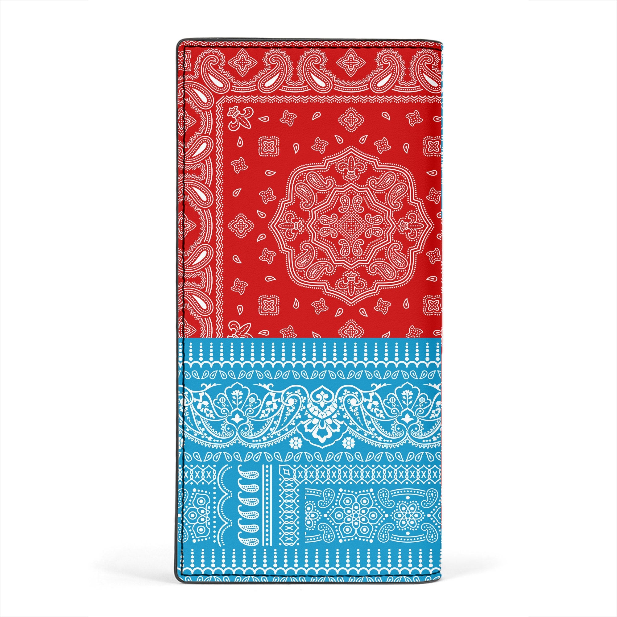 Saint Pierre And Miquelon Leather Wallet Flag And Paisley Basic Style 2