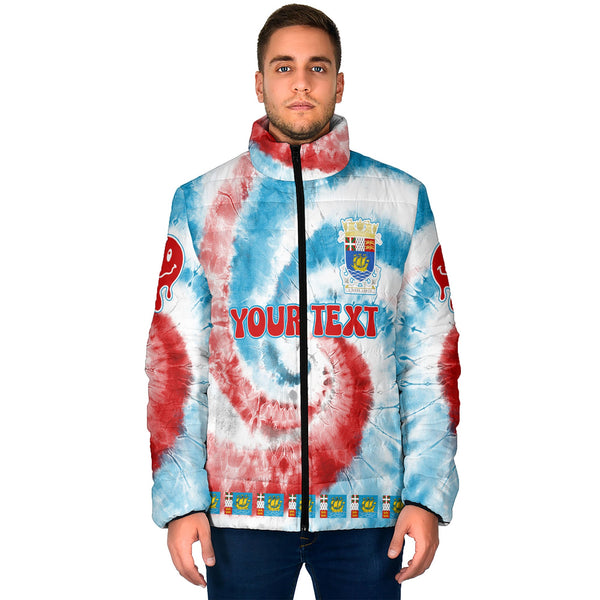 Saint Pierre And Miquelon Men Padded Jacket Custom Tie Dye Style 1