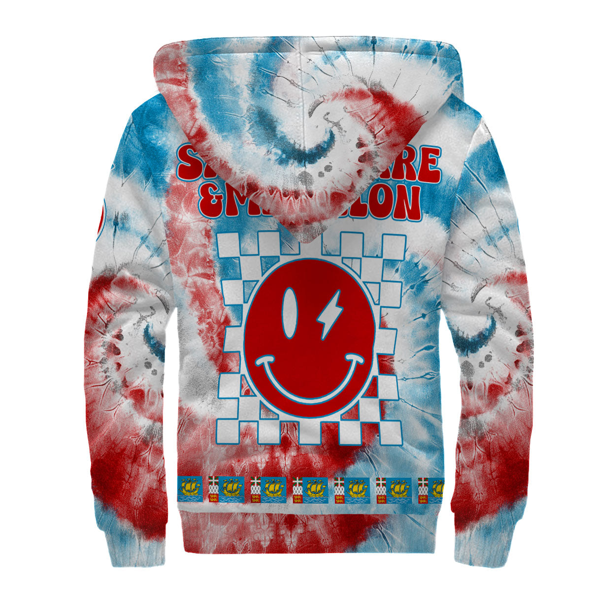 Saint Pierre And Miquelon Sherpa Hoodie Custom Tie Dye Style 2