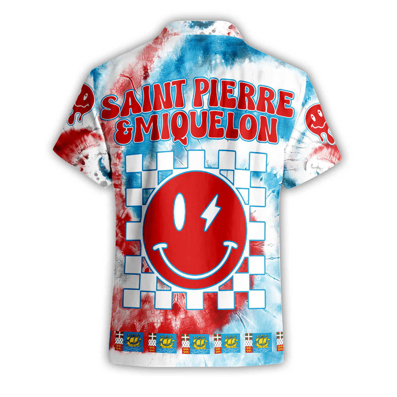 Saint Pierre And Miquelon Short Sleeve Shirt Custom Tie Dye Style 2