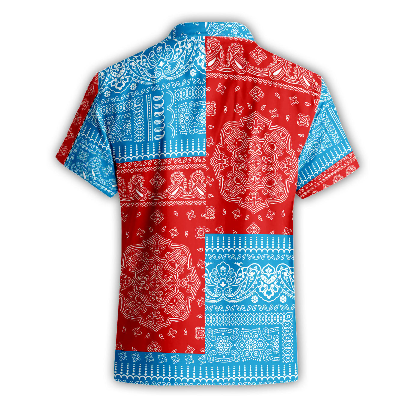 Saint Pierre And Miquelon Short Sleeve Shirt Flag And Paisley Basic Style 3