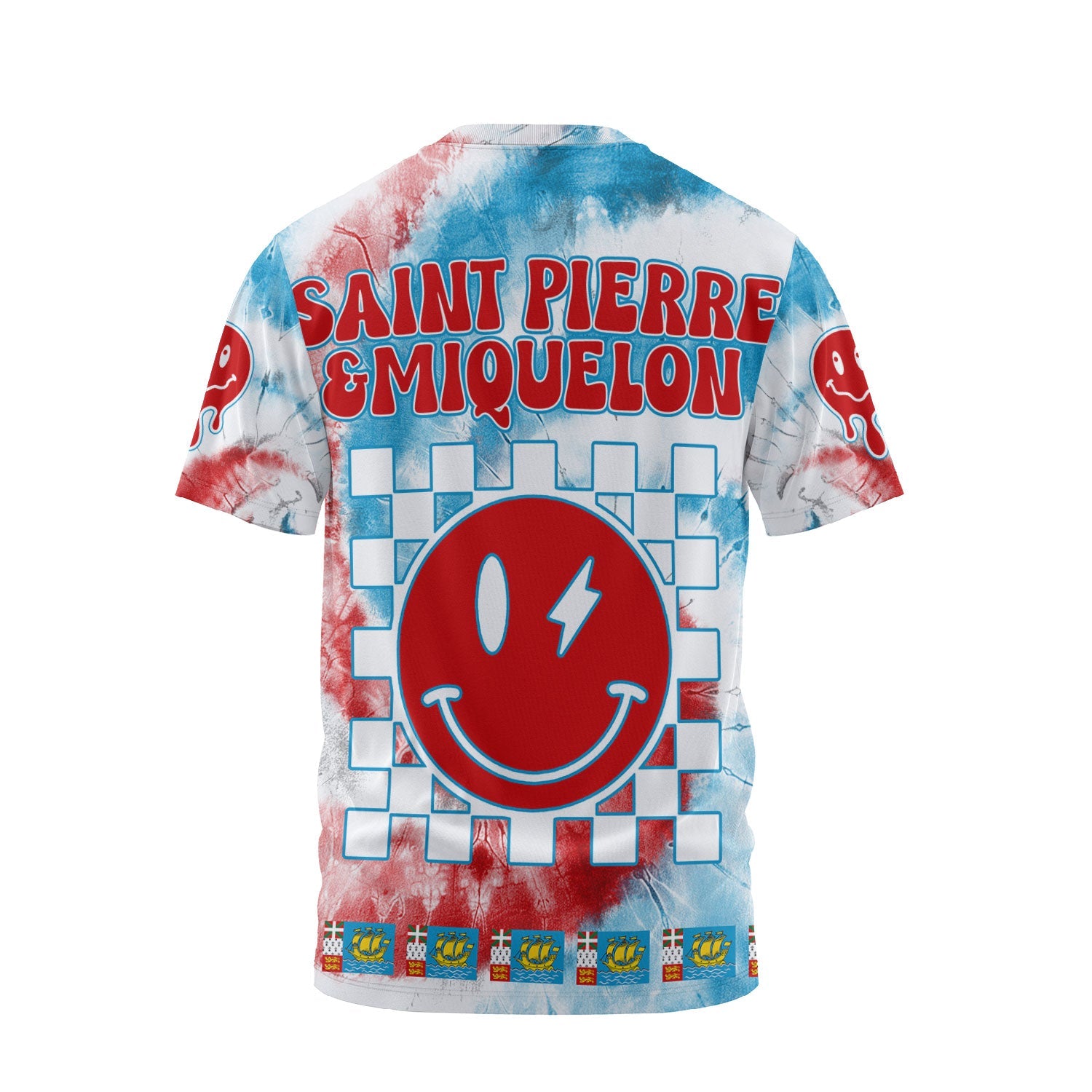 Saint Pierre And Miquelon T Shirt Custom Tie Dye Style 2