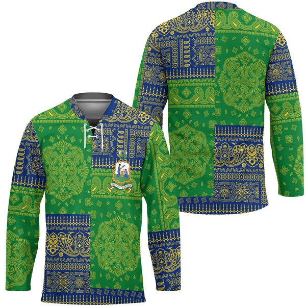 Saint Vincent And The Grenadines Hockey Jersey Flag And Paisley Basic Style 1