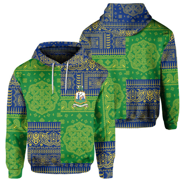 Saint Vincent And The Grenadines Hoodie Flag And Paisley Basic Style 1