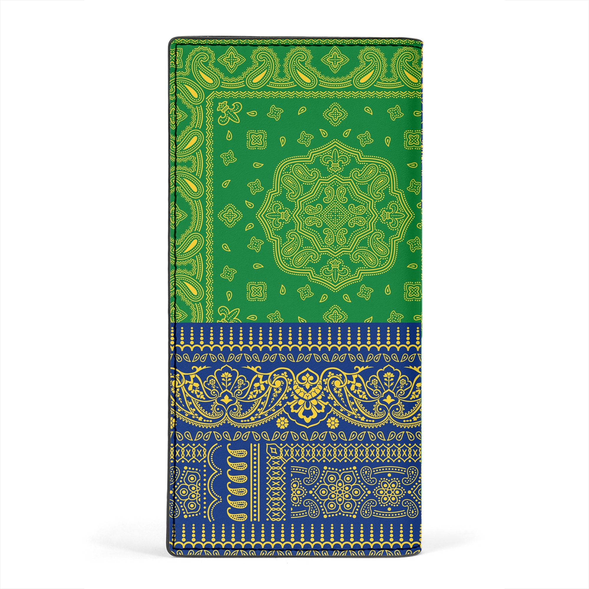 Saint Vincent And The Grenadines Leather Wallet Flag And Paisley Basic Style 2