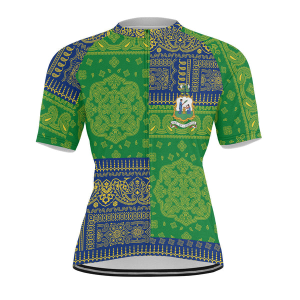 Saint Vincent And The Grenadines Men Cycling Jersey Flag And Paisley Basic Style 1