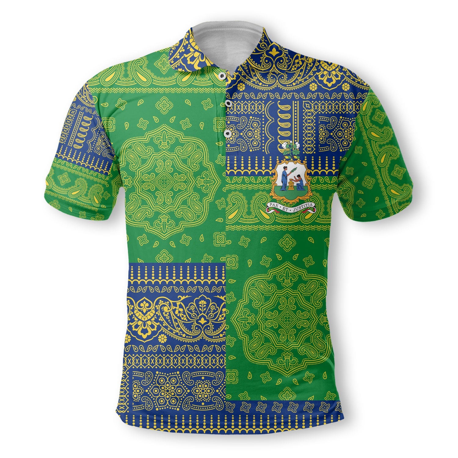 Saint Vincent And The Grenadines Polo Shirt Flag And Paisley Basic Style 2