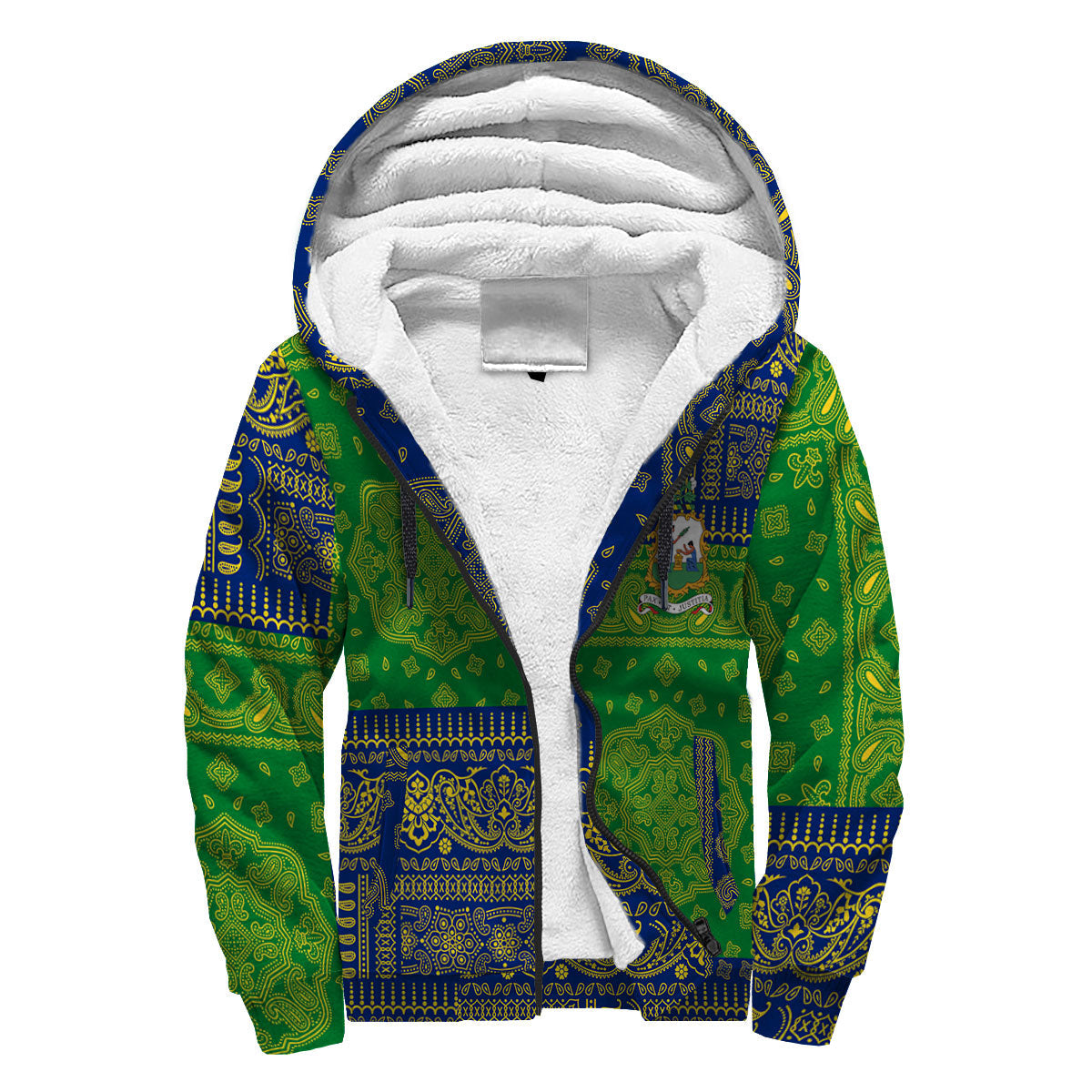 Saint Vincent And The Grenadines Sherpa Hoodie Flag And Paisley Basic Style 3