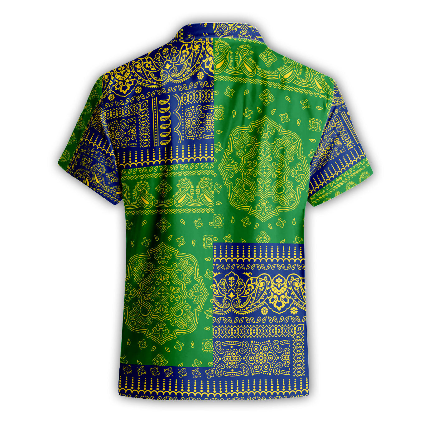 Saint Vincent And The Grenadines Short Sleeve Shirt Flag And Paisley Basic Style 3