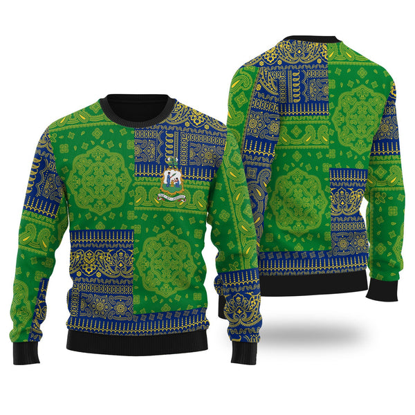 Saint Vincent And The Grenadines Ugly Sweater Flag And Paisley Basic Style 1