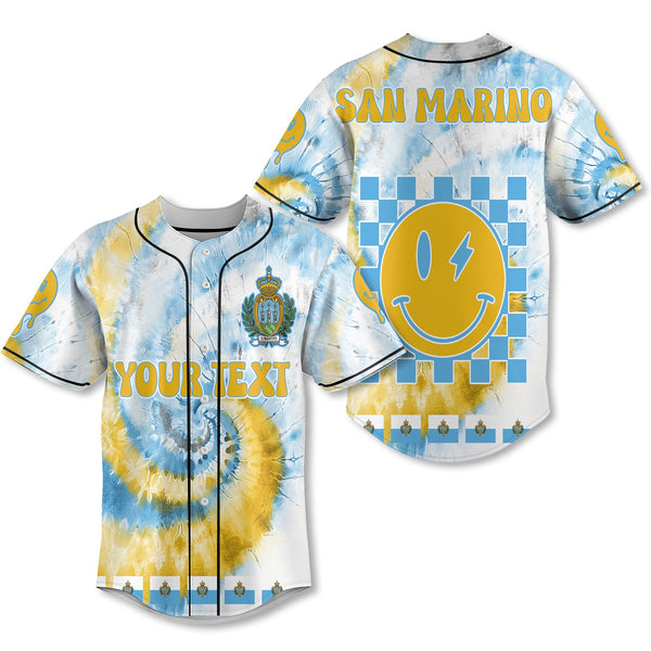 San Marino Baseball Jersey Custom Tie Dye Style 1