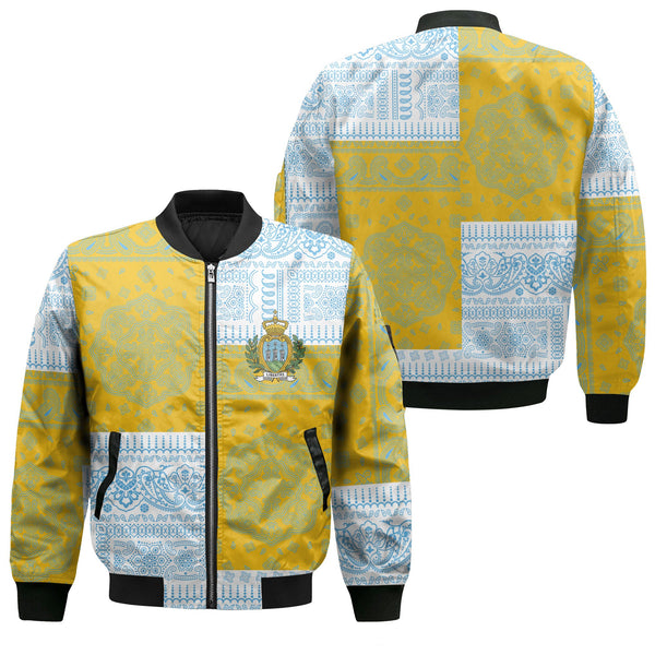 San Marino Bomber Jacket Flag And Paisley Basic Style 1