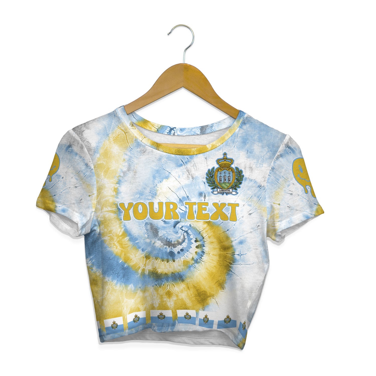 San Marino Croptop T Shirt Custom Tie Dye Style 1