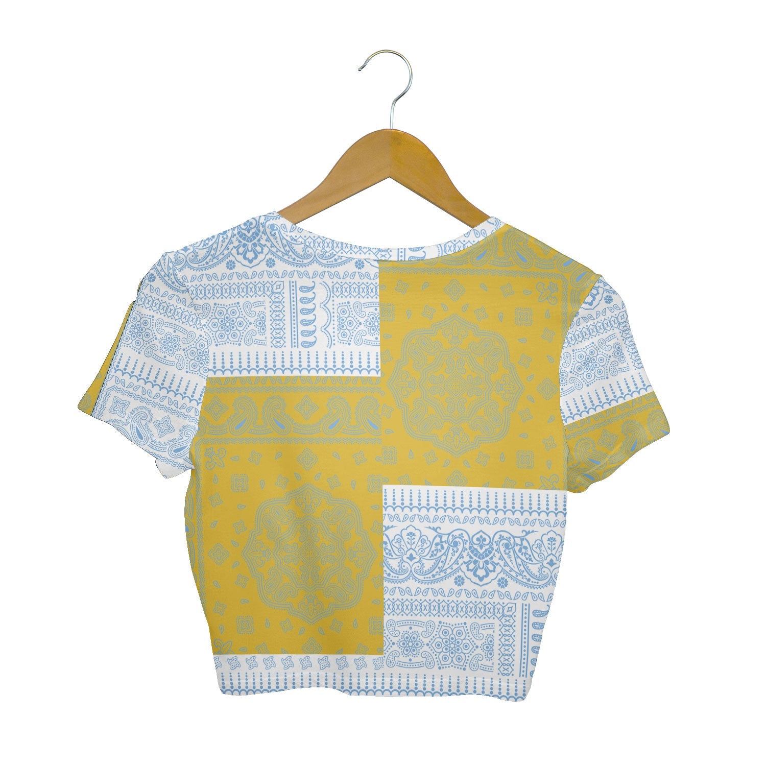 San Marino Croptop T Shirt Flag And Paisley Basic Style 4