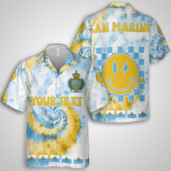 San Marino Hawaiian Shirt Custom Tie Dye Style 1