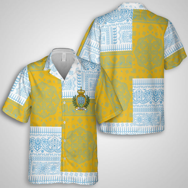 San Marino Hawaiian Shirt Flag And Paisley Basic Style 1