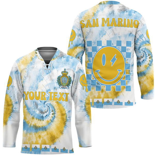 San Marino Hockey Jersey Custom Tie Dye Style 1