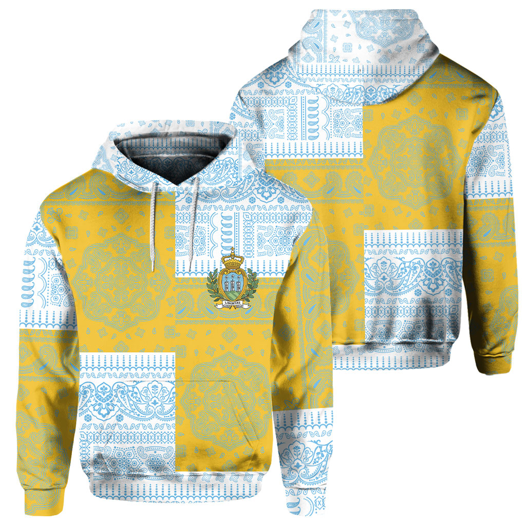 San Marino Hoodie Flag And Paisley Basic Style 1